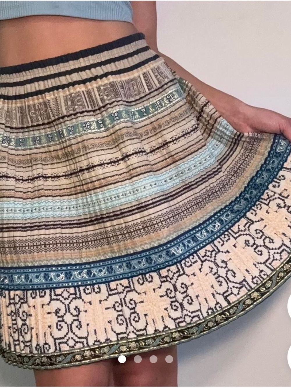 Club Monaco Patterned Pleated Skirt Size XS